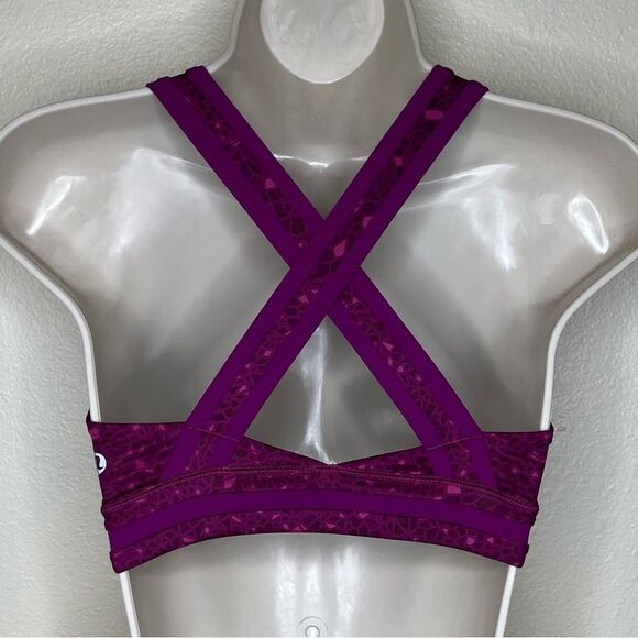 Lululemon Athletica Rack Pack Sports Bra Paradise Geo Regal Plum Multi Women 4 - Picture 6 of 13